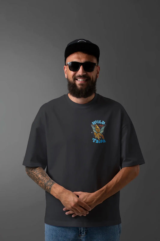 WILD TALON Winged Tiger Oversized 240 GSM Heavyweight Graphic T-Shirt