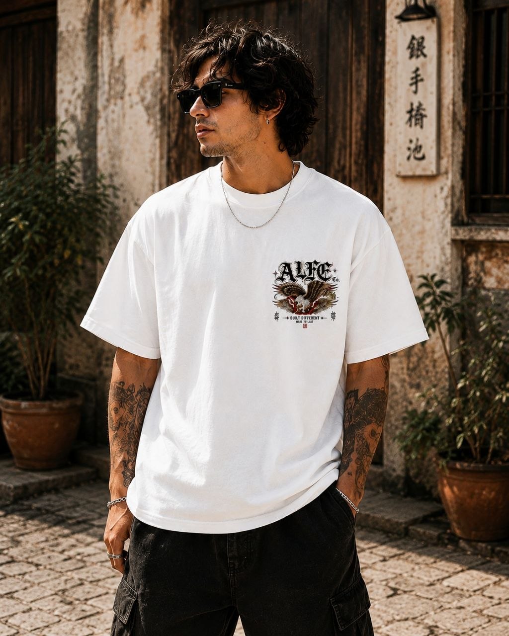 ALFE Eagle Tee — front chest print